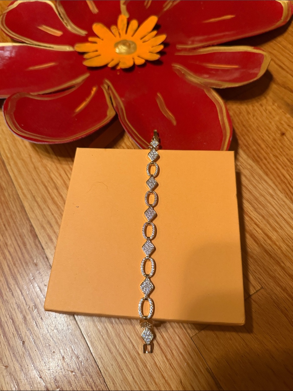Silver-Tone Sparkling Link Bracelet - Elegant Women's Jewelry